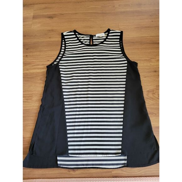 Women's Calvin Klein Striped Tank Black‎ White Stripe Size Small - Picture 1 of 9